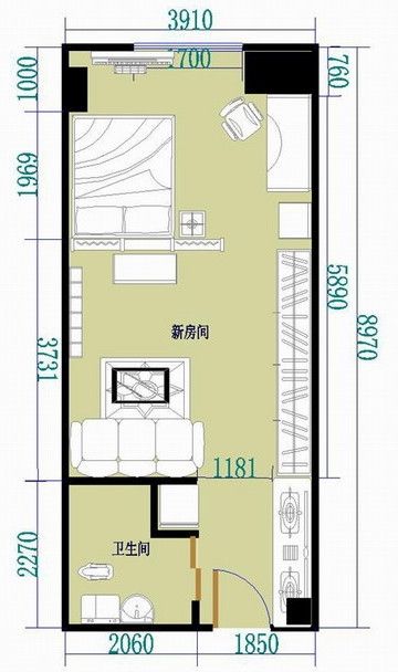 赞！设计发烧友精装34㎡黑白灰小空间（图） 