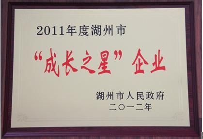  瑞澄 荣获2011年度湖州市“成长之星”企业