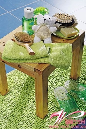 黄绿色的地毯毛巾领略盎然的绿意生机