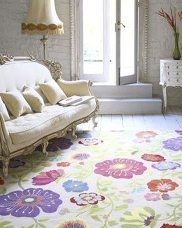 客厅装饰 加款花案地毯营造春天个性家(组图) 