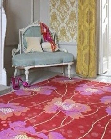 客厅装饰 加款花案地毯营造春天个性家(组图) 