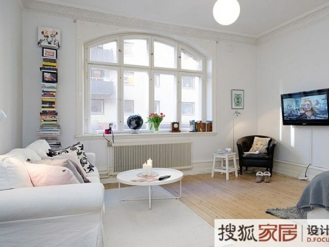 54平米温馨单身公寓 清新淡雅的白色家居世界 