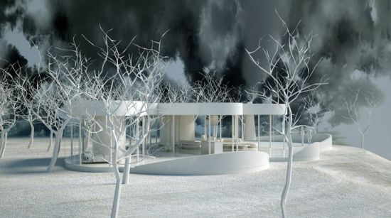 白杨树林包围的云朵豪宅(图) 