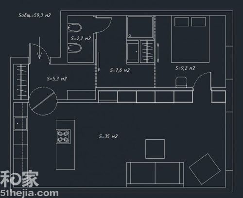 59平米极简小户型 崇尚简单的美好（组图） 