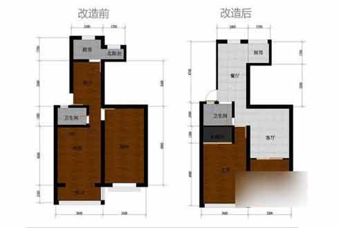 21图看67平老二居颠覆性改造变3室2厅(组图) 