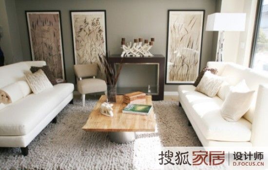 中国画装点的家居 简洁而有韵味 