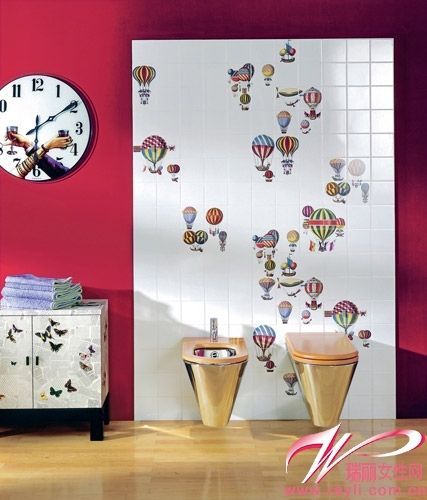 热气球图案卡通手绘瓷砖