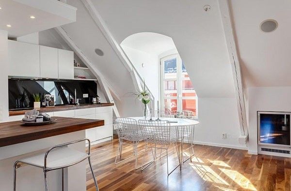 简洁现代风格  斯德哥尔摩屋顶公寓欣赏 