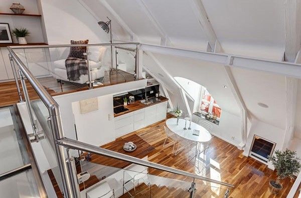 简洁现代风格  斯德哥尔摩屋顶公寓欣赏 