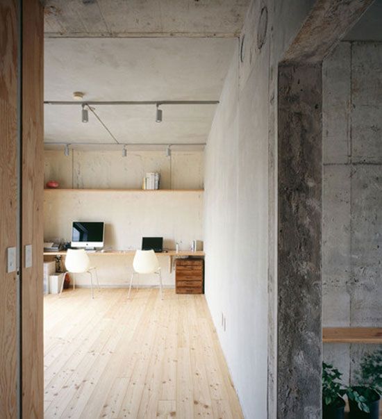 墙面吹“裸风” 日本公寓交叉空间改造 