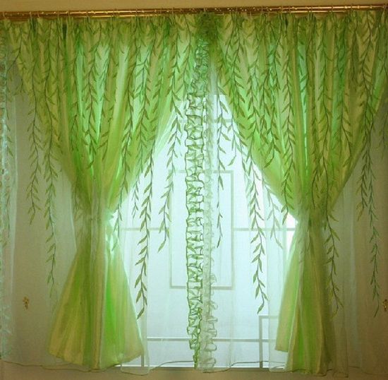 用绿意清新窗帘  给家带来夏天的味道 