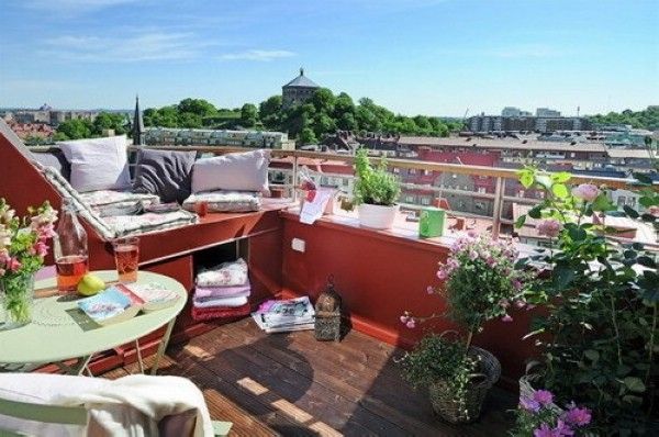 生活空间  美丽的屋顶花园瑞典公寓 