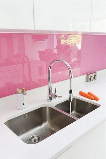 那一抹颜色 清爽的粉色调厨房设计（组图） 