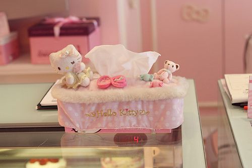 纸巾盒当然必须也是Hello Kitty的