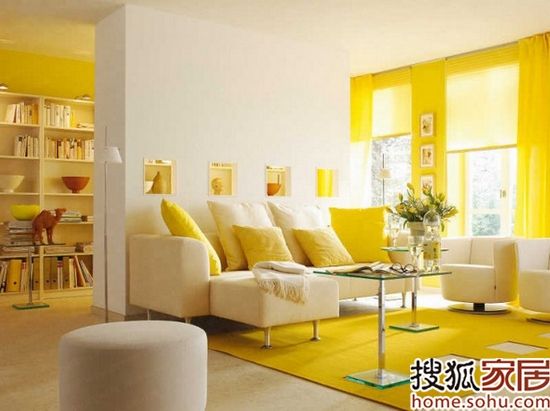 阳光的明黄色 10款别样温馨客厅装修（组图） 