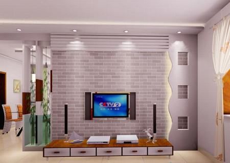 简简单单搞定客厅 59款电视背景墙设计(组图) 