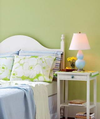 淡绿色就是非常不错的选择，既点缀了卧室的色彩，也不至于过分浓重而影响睡眠