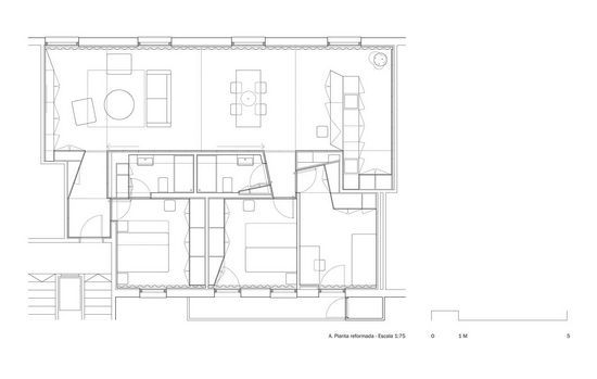一套西班牙96平米三室两卫公寓改造设计(图) 