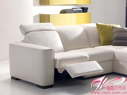 Natuzzi皮革转角大沙发简约造型透着低调奢华感