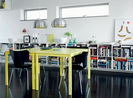 颜色搭配的极致 特立独行的彩色餐桌设计(图) 