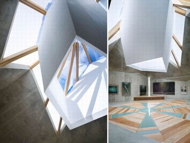 日本广岛私人博物馆 地板展现几何美学(组图) 