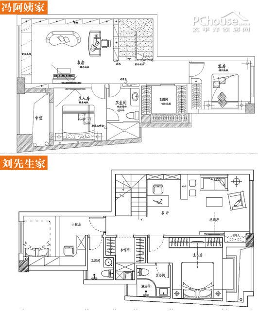 150平复式设计 2套相同户型的家居大比拼 