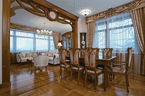 特别花纹装饰的莫斯科古典艺术公寓（组图） 