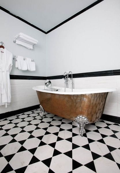 流行色彩  黑白色浴室装修案例欣赏（组图） 