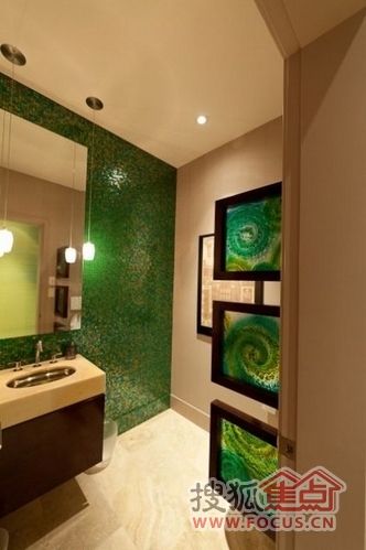 拒绝单调浴室 打造清新绿色的沐浴空间(组图) 