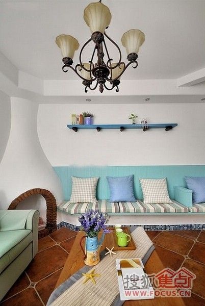 清新优雅的精致小户型 温馨地中海风格之家 