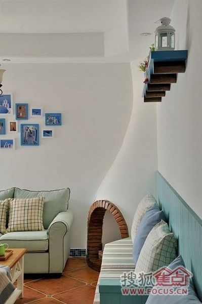 清新优雅的精致小户型 温馨地中海风格之家 
