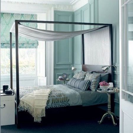 美丽的蓝灰色卧室设计 清新淡雅浓浓怀旧情(组图)