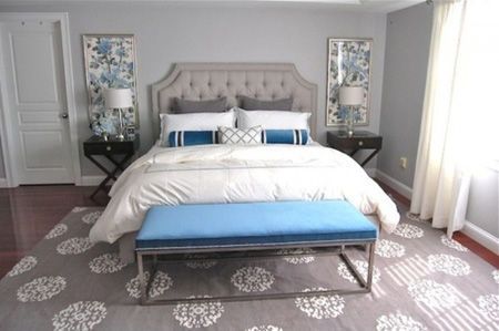美丽的蓝灰色卧室设计 清新淡雅浓浓怀旧情(组图)
