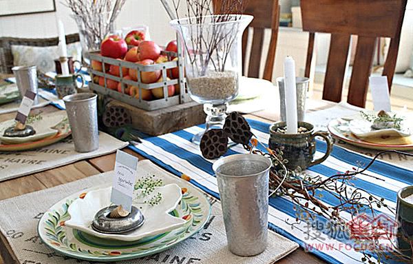 给你一桌子的丰盛 多款秋季餐桌布置方案 