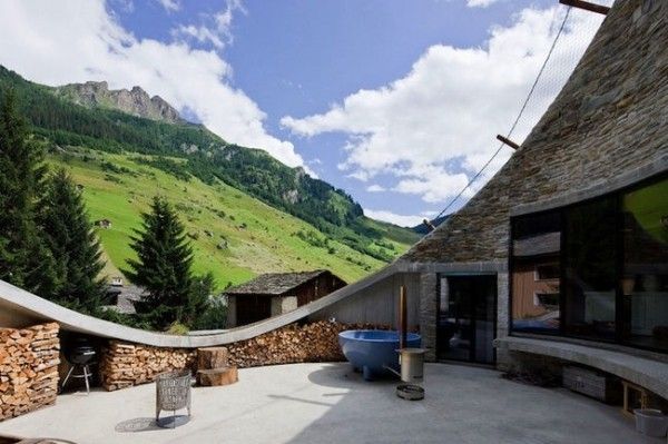 瑞士瓦尔斯温泉秘密 隐匿山中的山洞别墅(图) 
