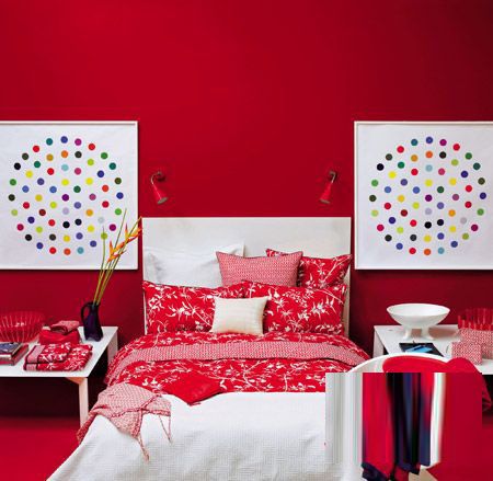 卧室红色装饰 备好迎接节日的休息空间(图) 
