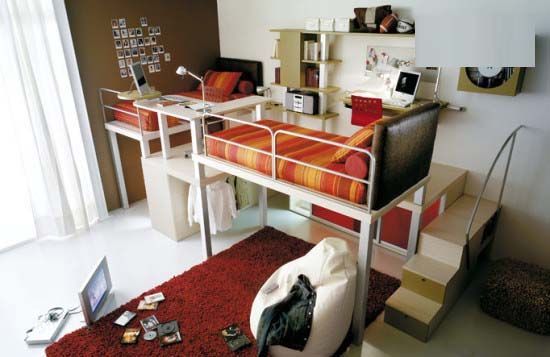 摩登双层床设计 最个性化的卧室收纳(图) 