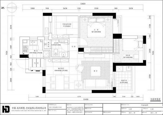 仅6万布艺巧装90平小3居三口之家(图) 