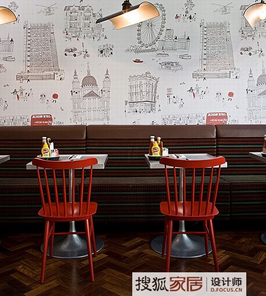 伦敦拜伦餐厅设计 50年代复古风的别样情趣 