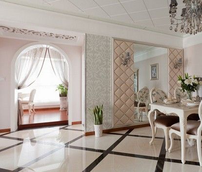 白色基调瓷砖 100平米梦幻欧式田园风格 