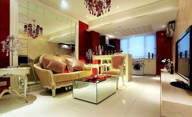 45平古典复式公寓 优雅红衣帽间显女性魅力！ 