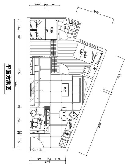 收纳无所不能 44平挤出2房1厅 