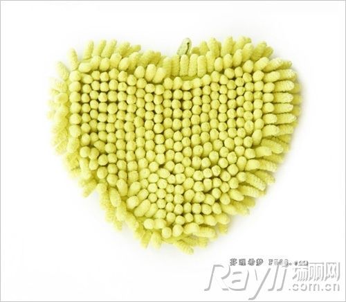 芬理希梦kraso 超细纤维手套式可爱心形清洁布－黄绿色  