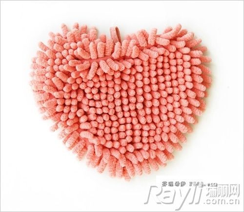 芬理希梦kraso 超细纤维手套式可爱心形清洁布－甜美粉色  