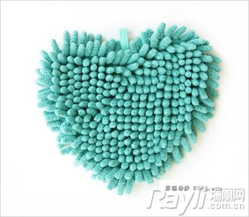 芬理希梦kraso 超细纤维手套式可爱心形清洁布－水蓝色  