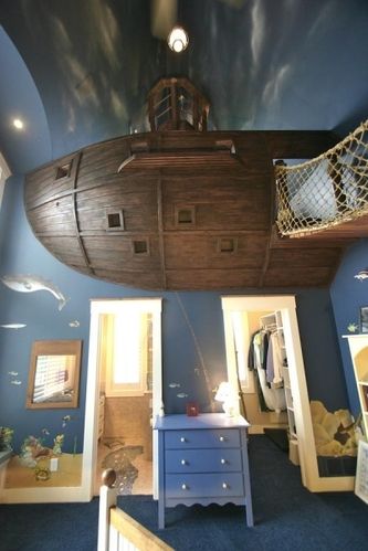 给孩子一个童话世界 极个性海盗船主题卧室 