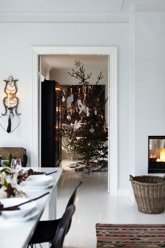 丹麦风格简约北欧圣诞家 装饰一个童话宅 