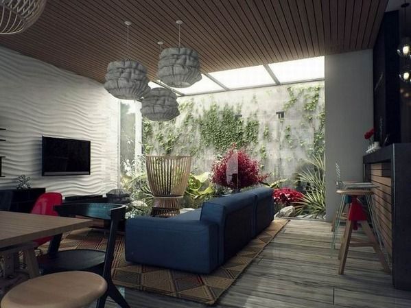 配有天窗客厅设计赏析 融合光线与空间之美 