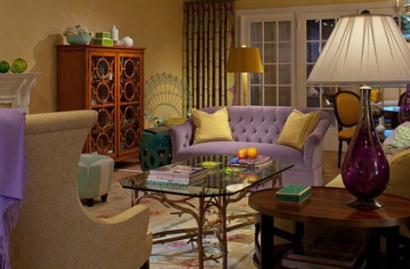 紫色彰显无限高贵 华丽的紫色客厅装修设计 