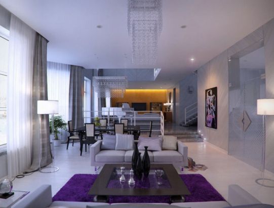 紫色彰显无限高贵 华丽的紫色客厅装修设计 
